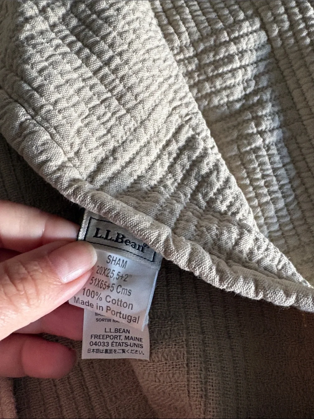 🟪 L.L Bean Vintage Matelassé Shams khaki